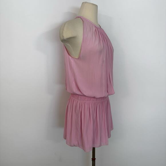 Ramy Brook Paris Halter Sleeveless Mini Dress Smocked Waist Pink M NWT - Picture 7 of 13